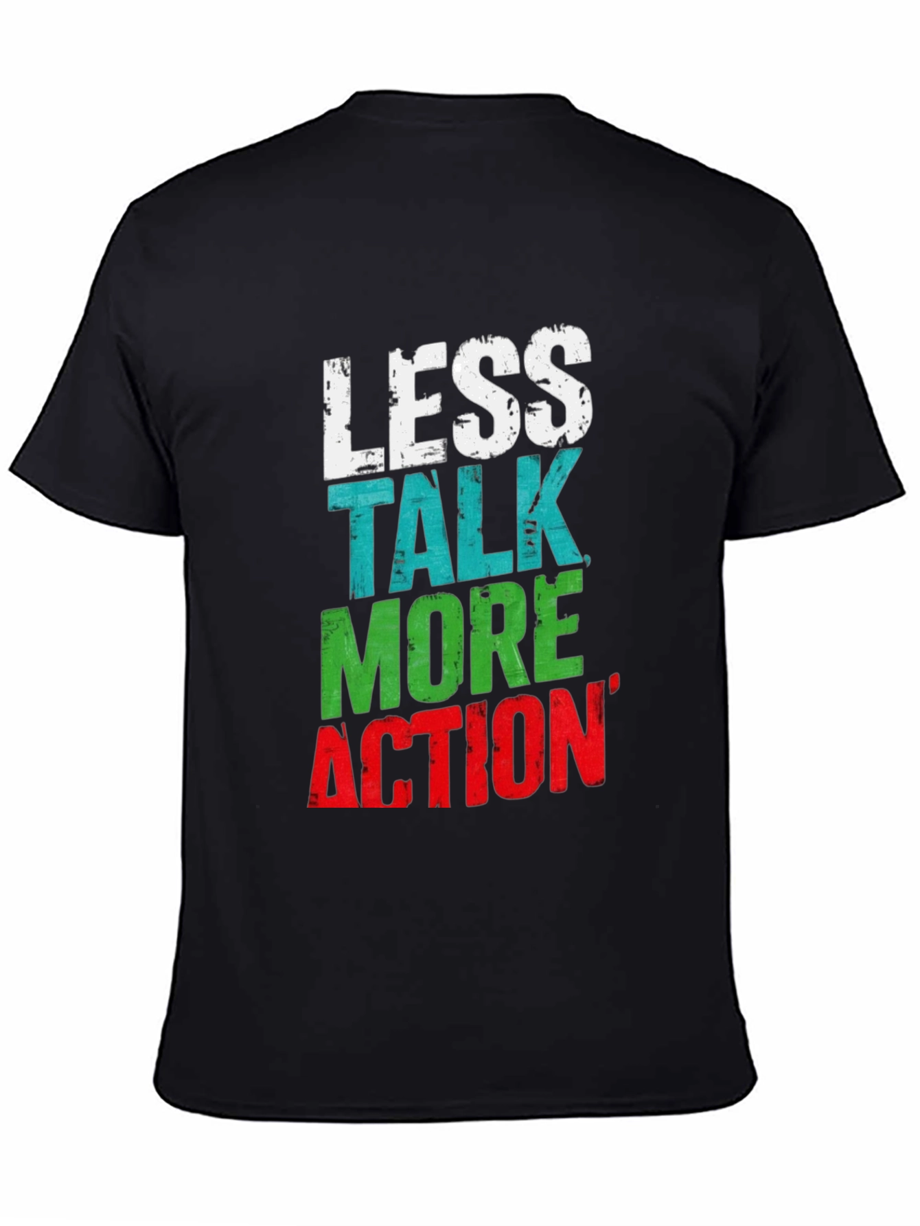 Less Talk More Action Graphic Tee - Black