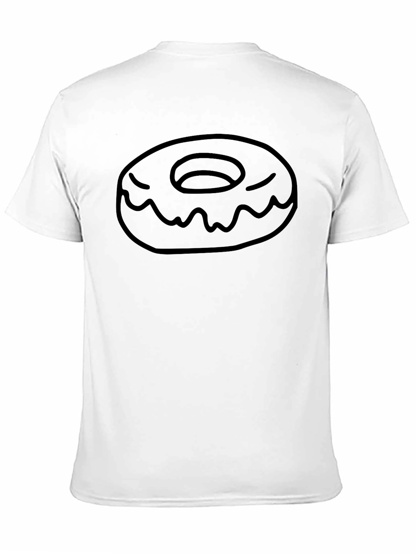 Doughnut Graphic Tee - Black Cotton Casual T-Shirt