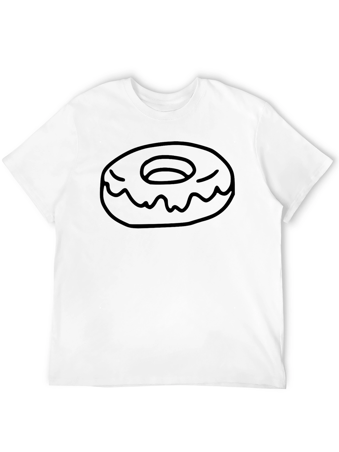 Doughnut Graphic Tee - Black Cotton Casual T-Shirt