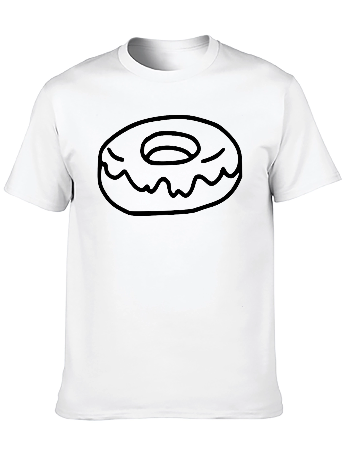 Doughnut Graphic Tee - Black Cotton Casual T-Shirt