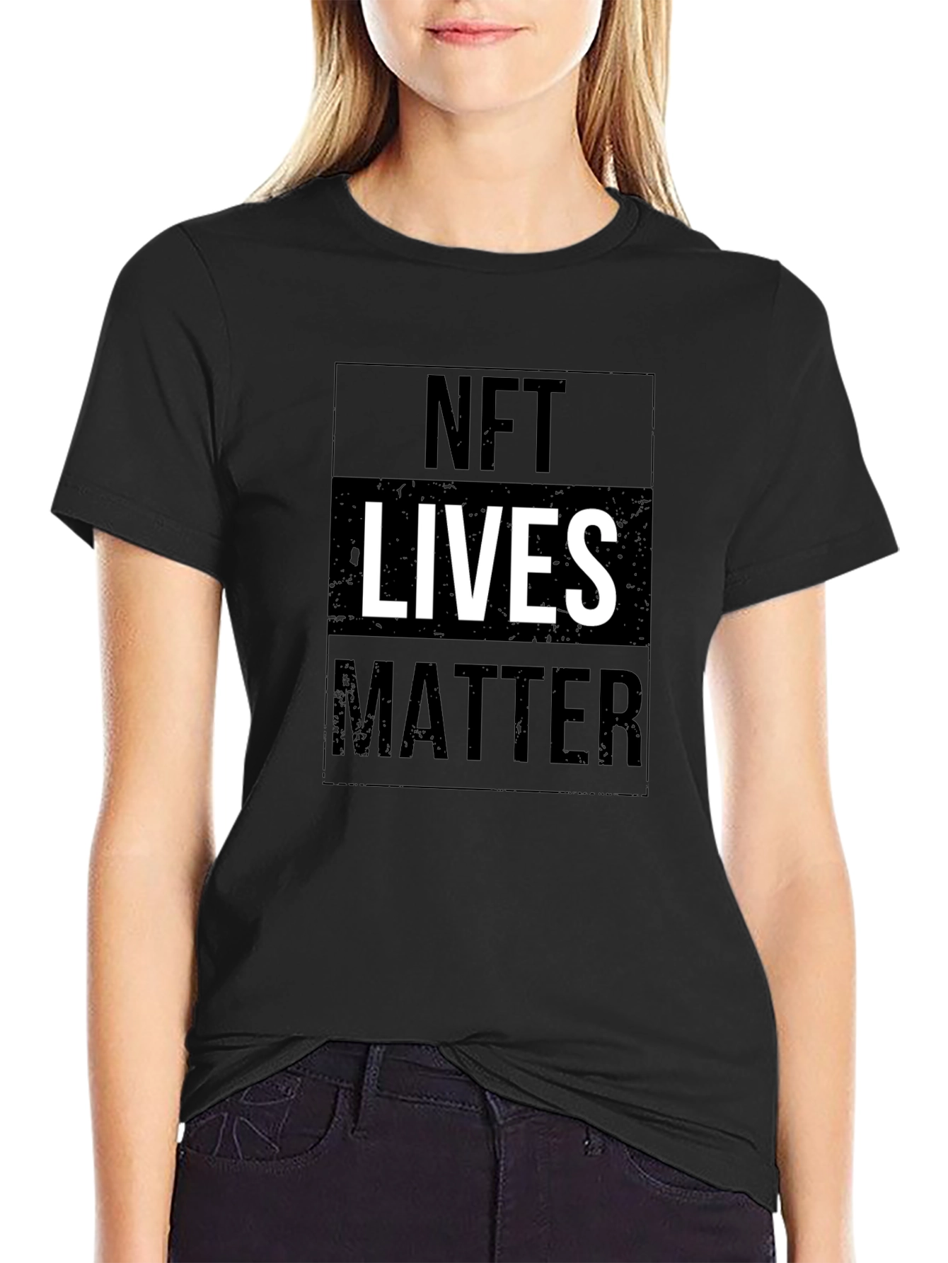 NFT Lives Matter Graphic Tee - Black Cotton T-Shirt