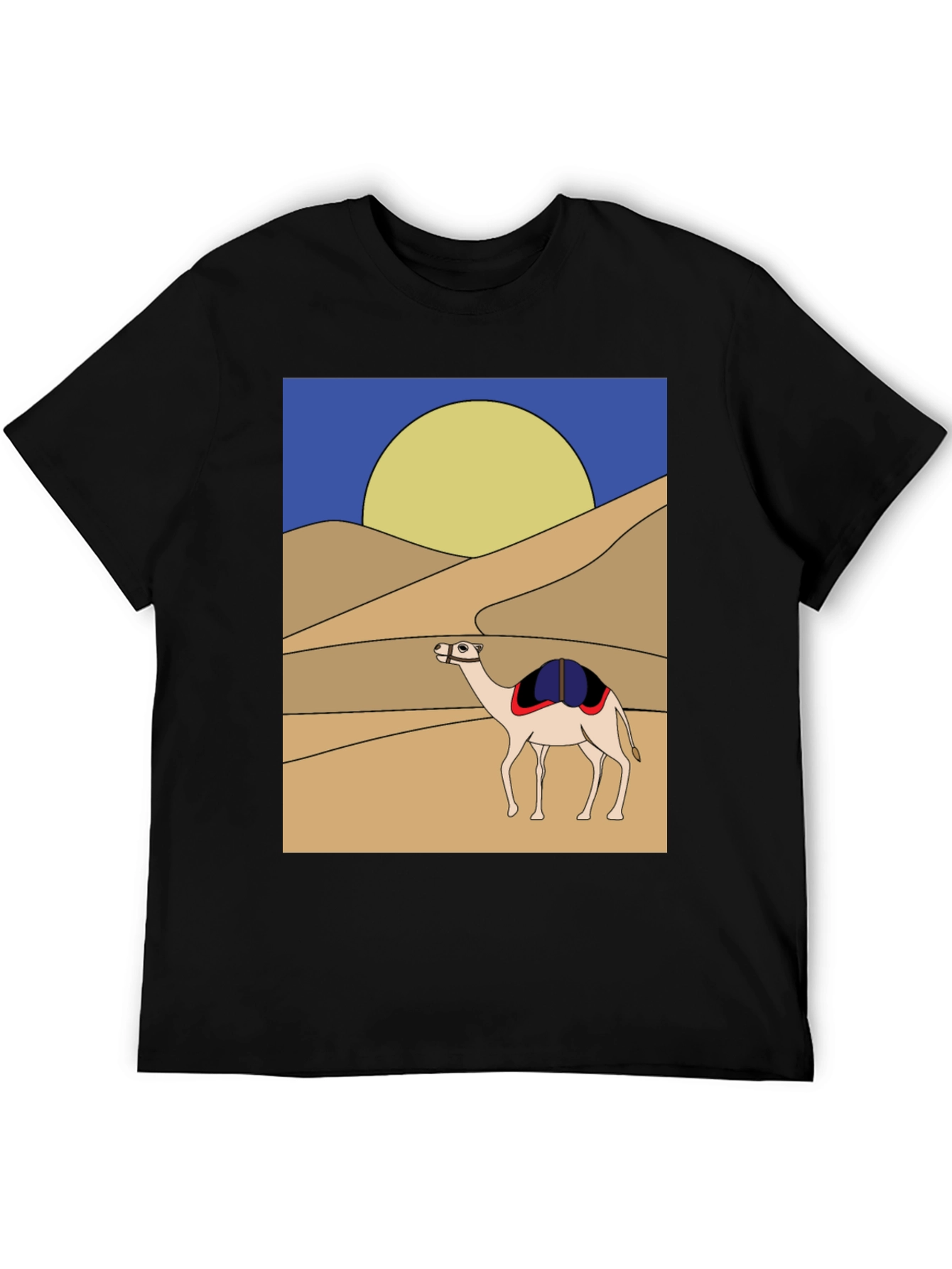 Camel Desert Scene Graphic T-Shirt
