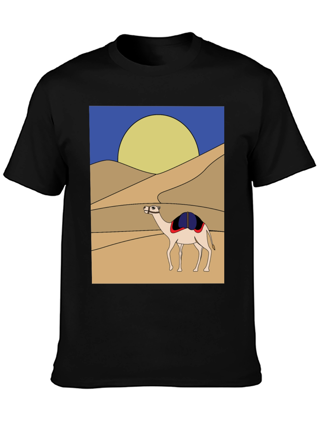 Camel Desert Scene Graphic T-Shirt
