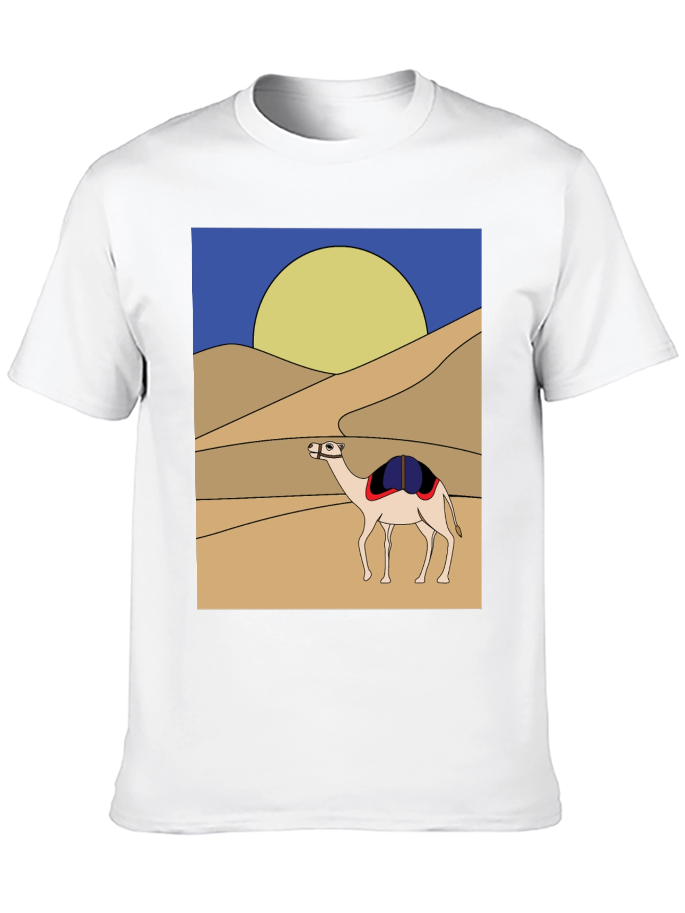 Camel Desert Scene Graphic T-Shirt