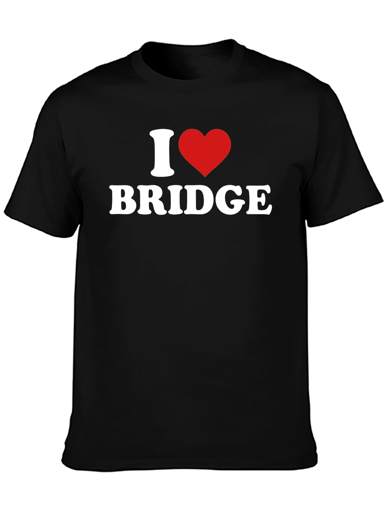 I Love Bridge T-Shirt - Black Tee Shirt