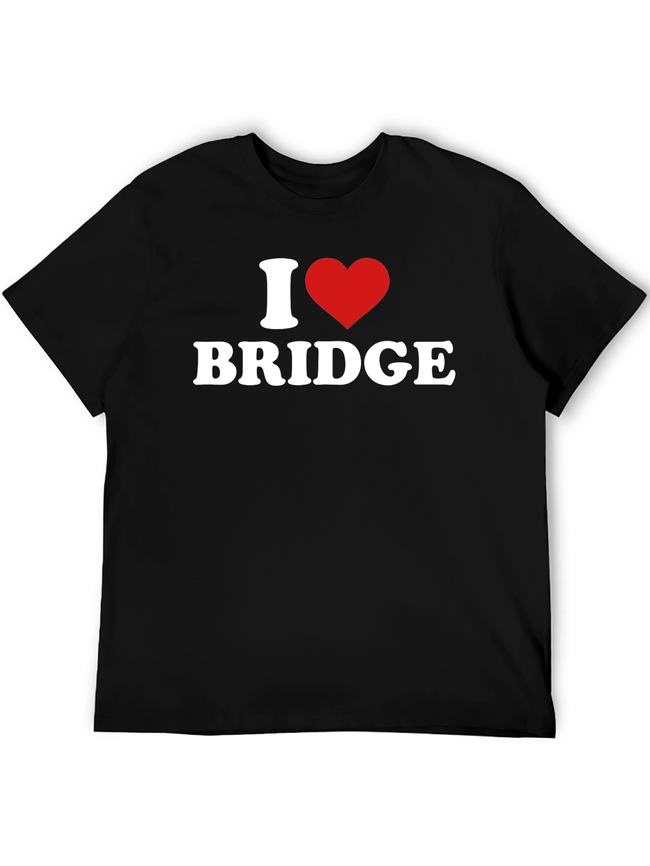 I Love Bridge T-Shirt - Black Tee Shirt