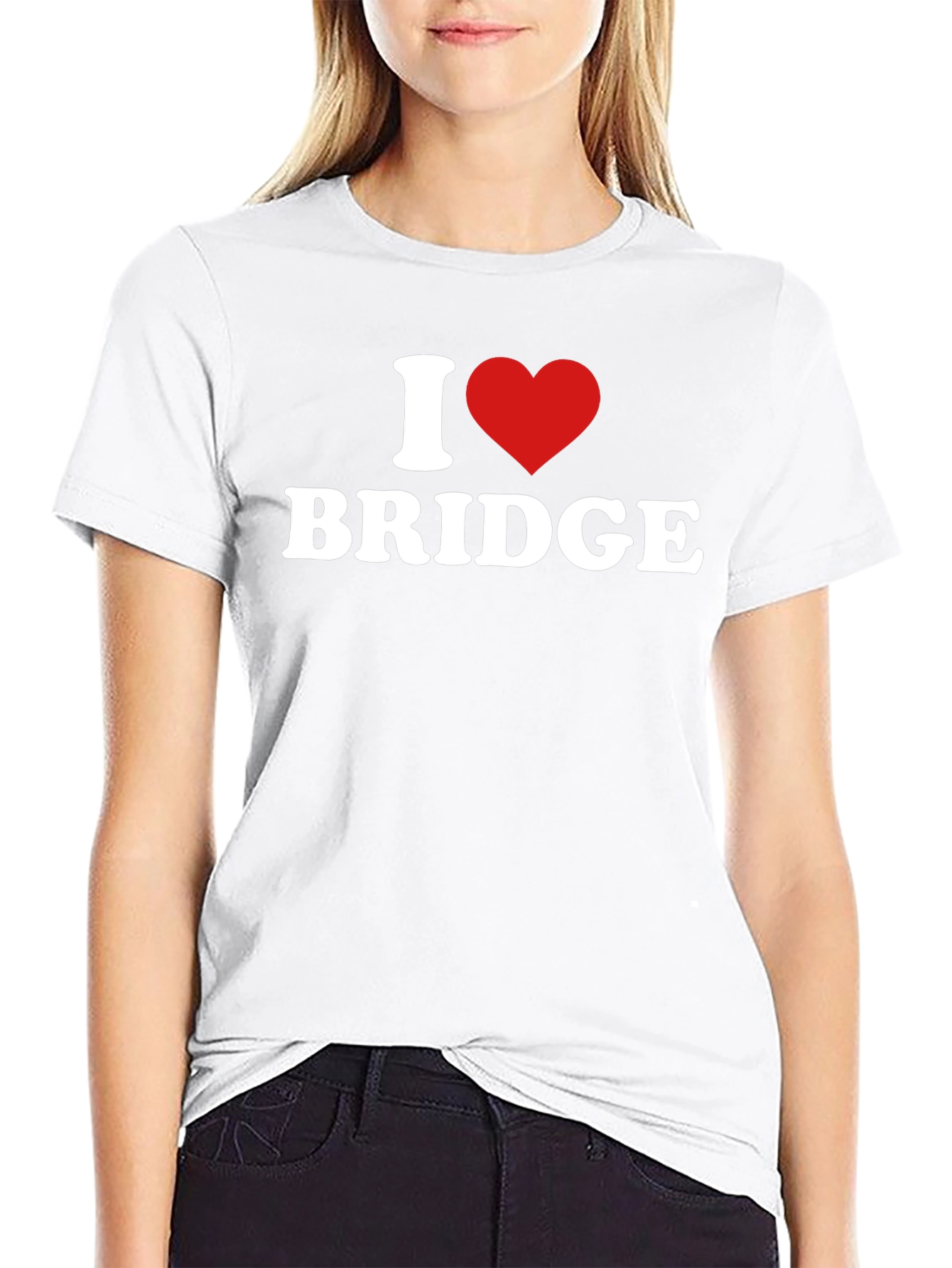 I Love Bridge T-Shirt - Black Tee Shirt