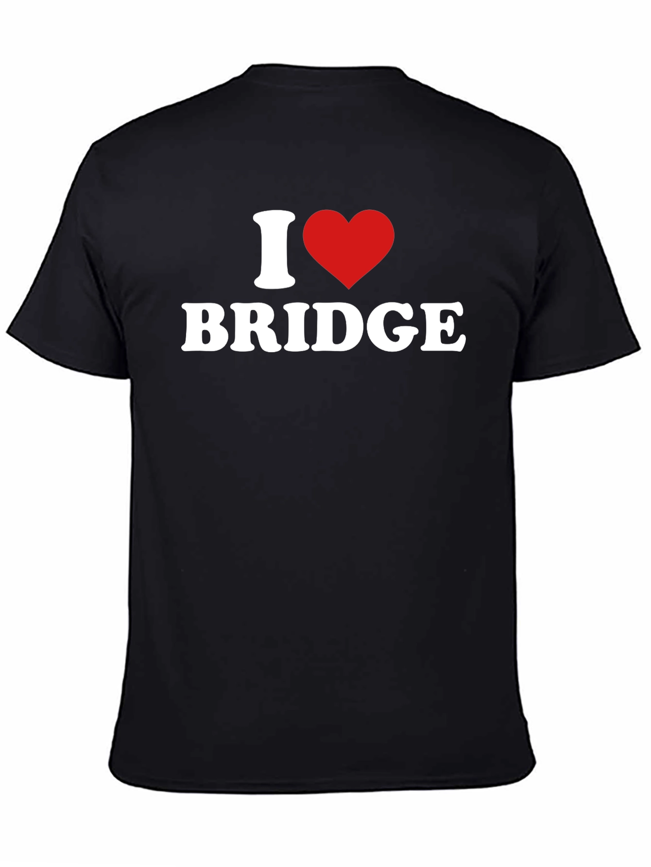 I Love Bridge T-Shirt - Black Tee Shirt