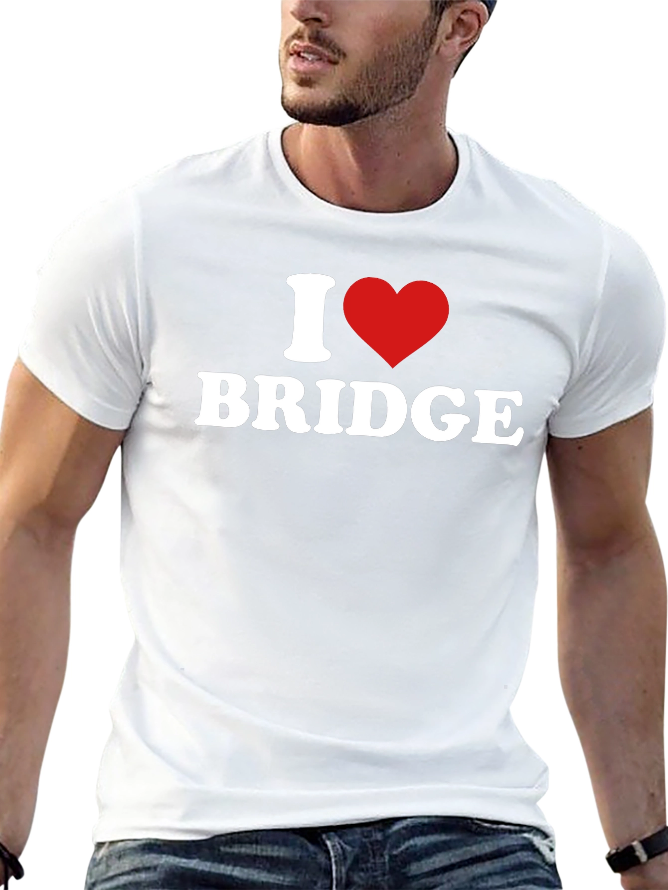 I Love Bridge T-Shirt - Black Tee Shirt