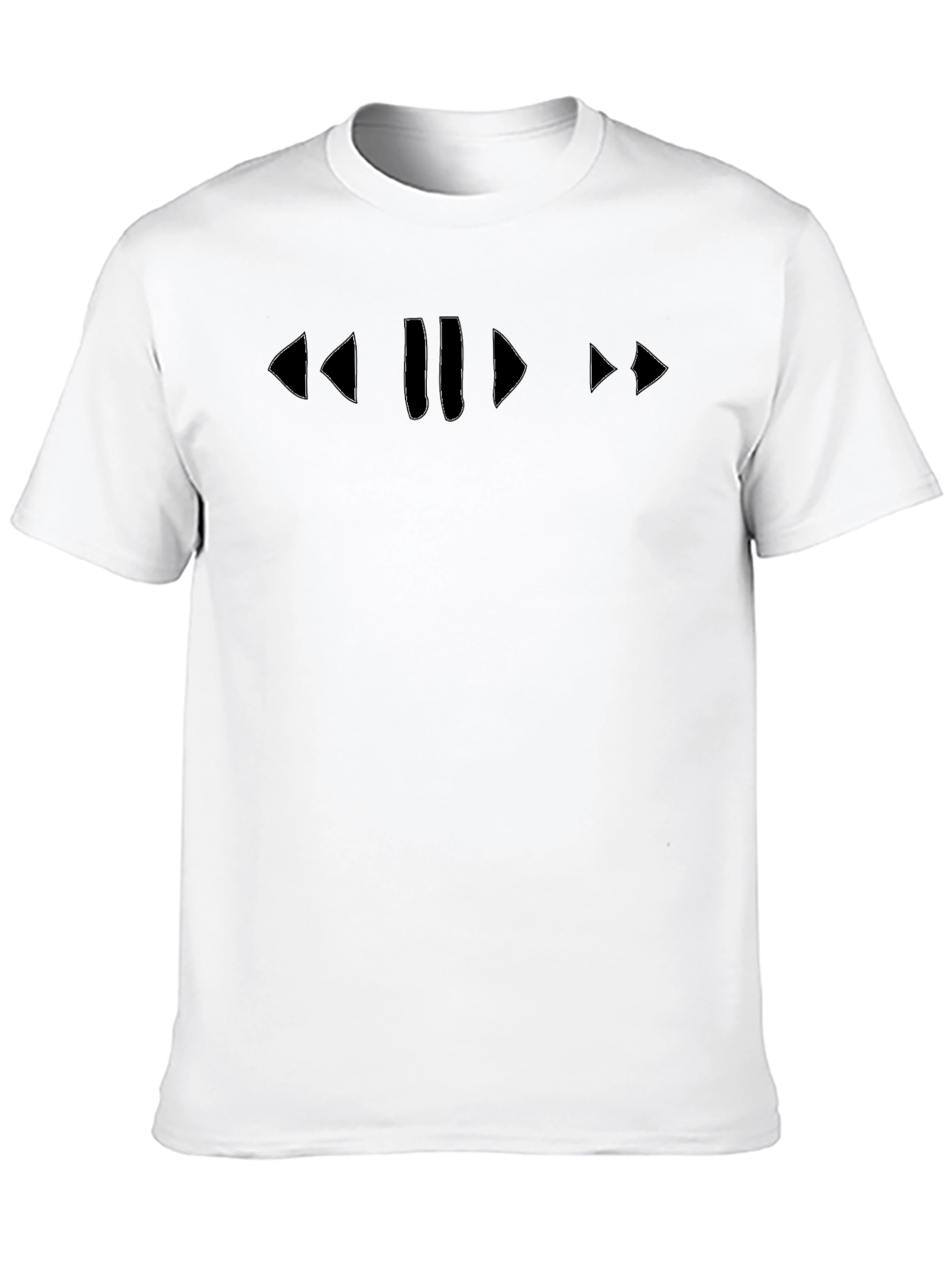 Retro Media Player Symbol T-Shirt - Black