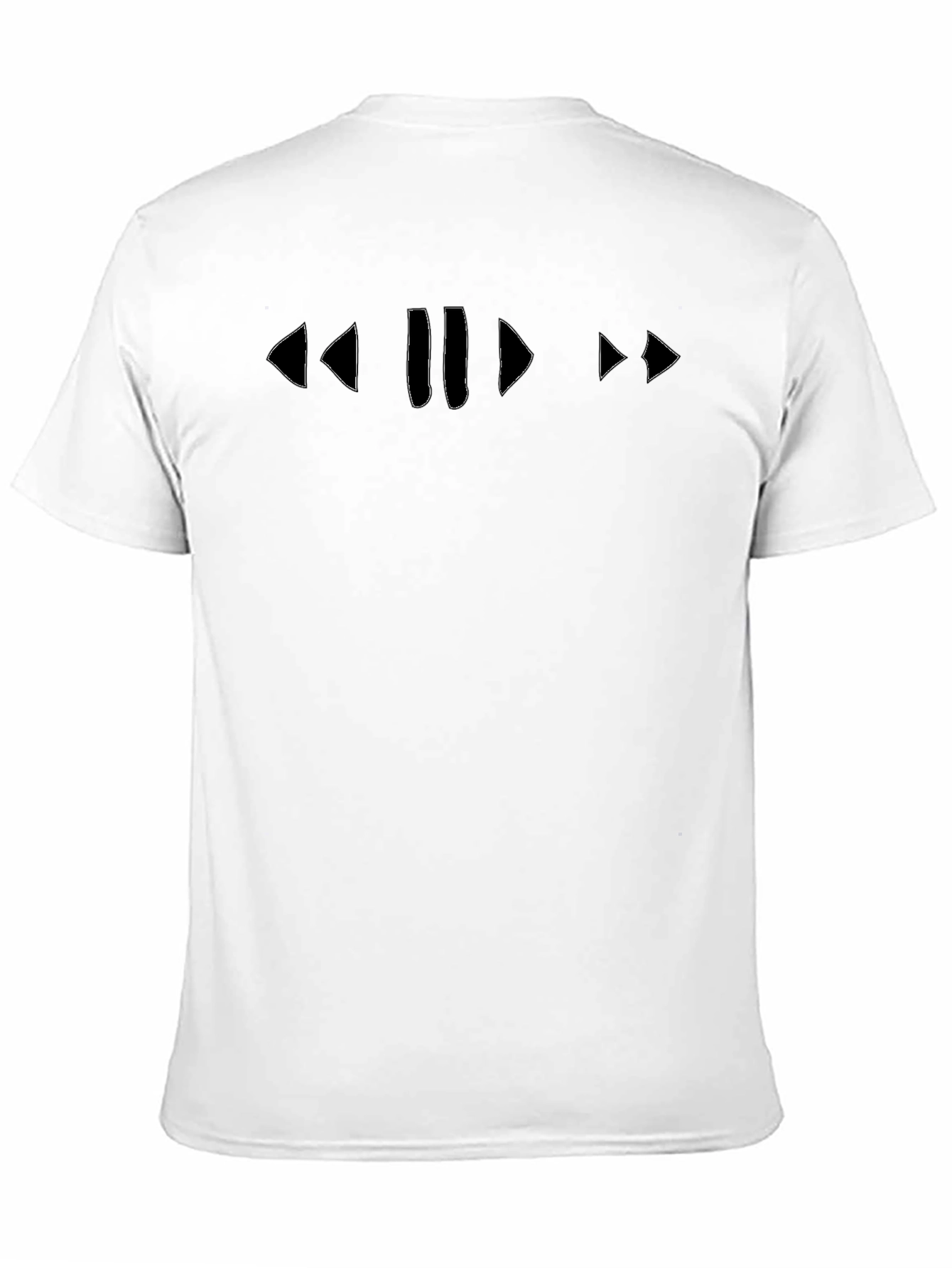 Retro Media Player Symbol T-Shirt - Black