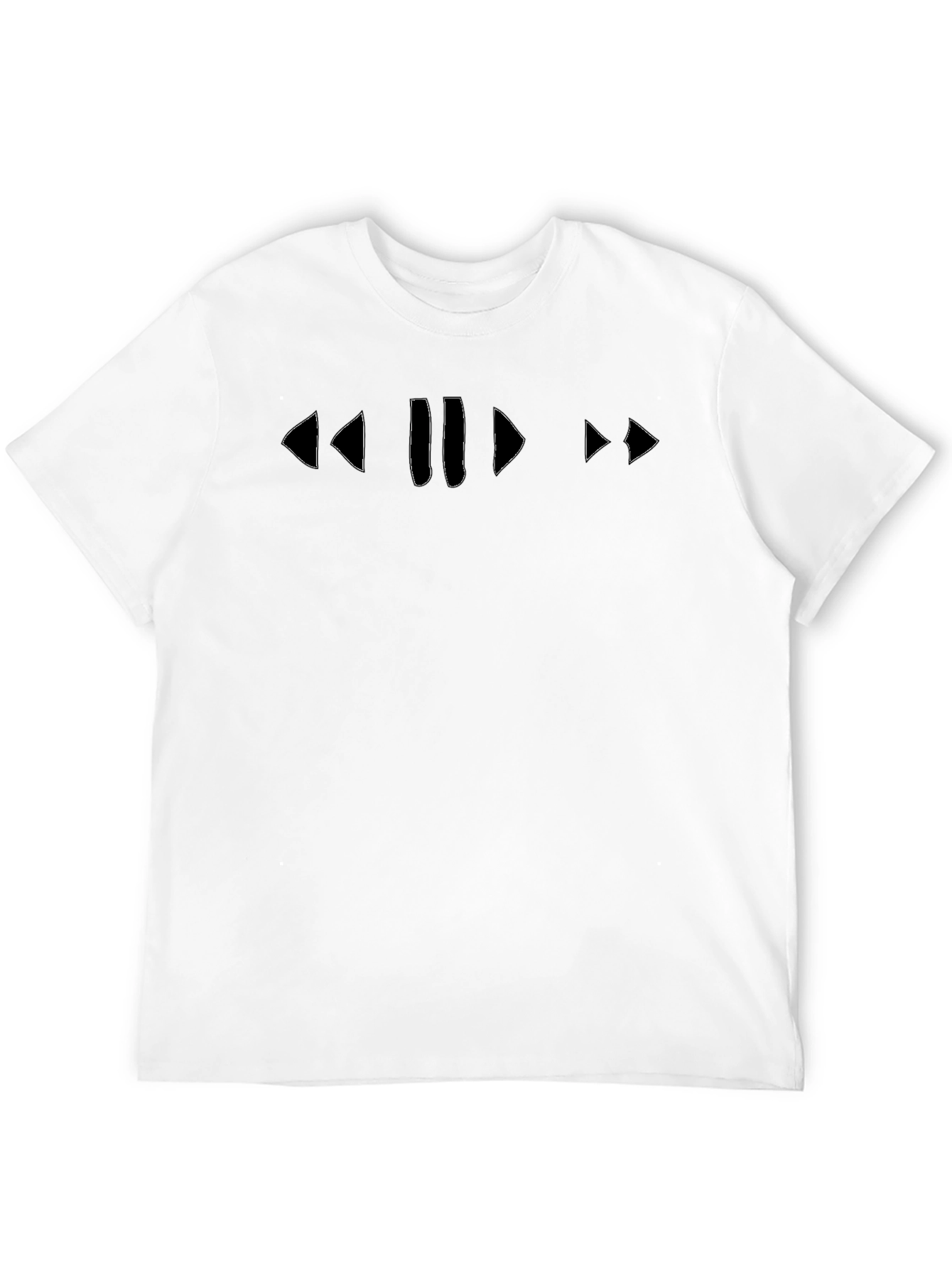 Retro Media Player Symbol T-Shirt - Black