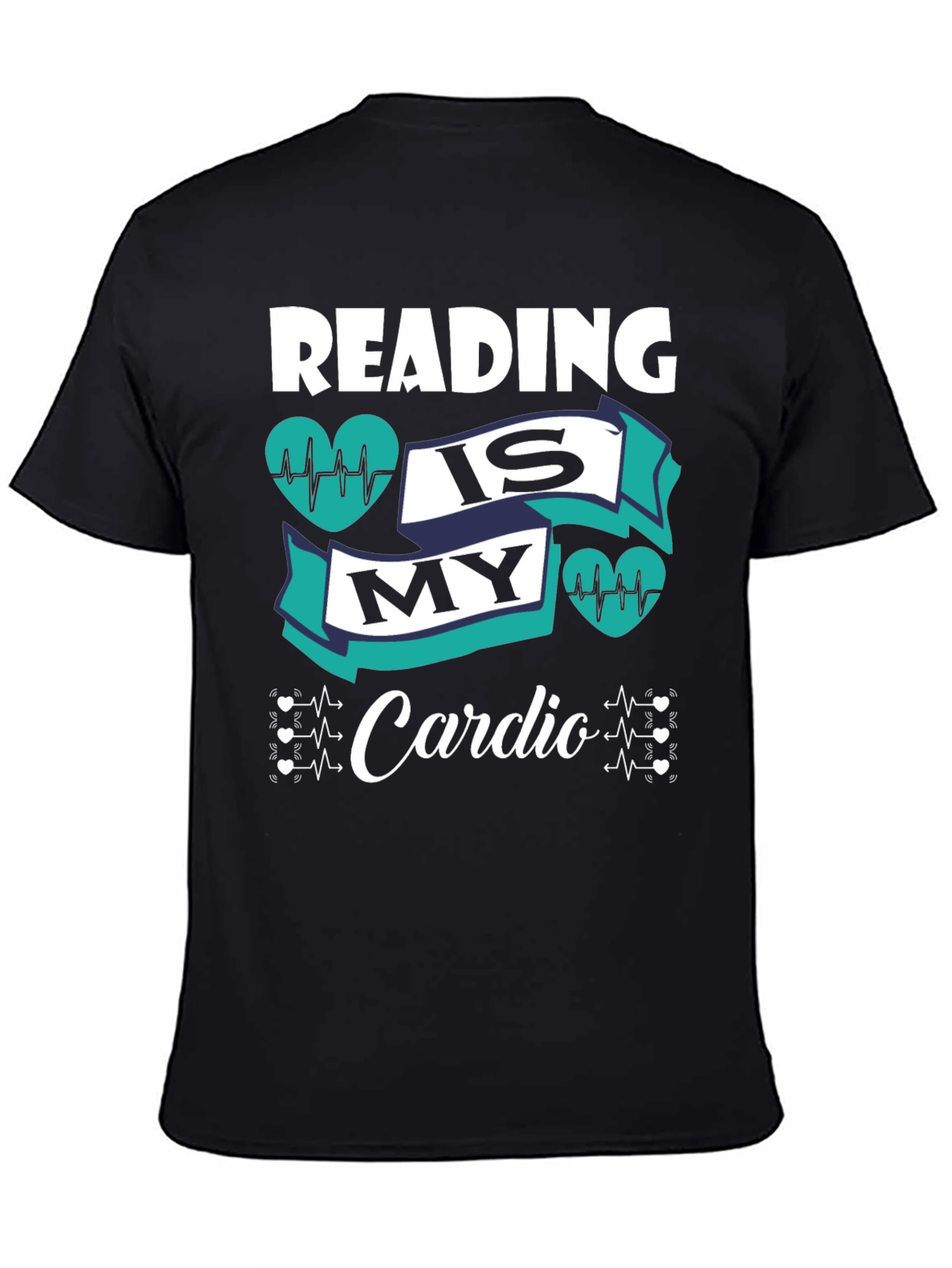 Reading is My Cardio Black Graphic Tee