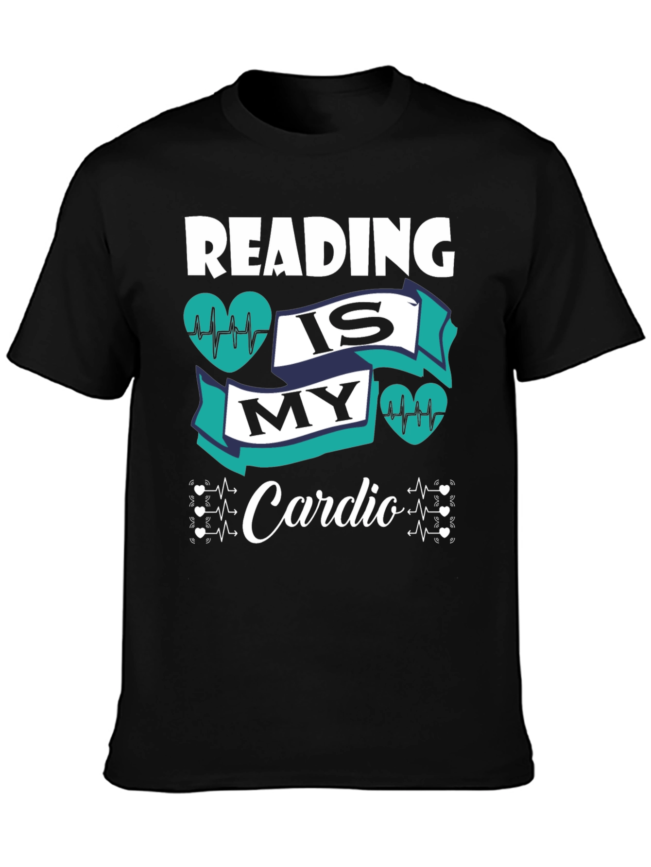 Reading is My Cardio Black Graphic Tee