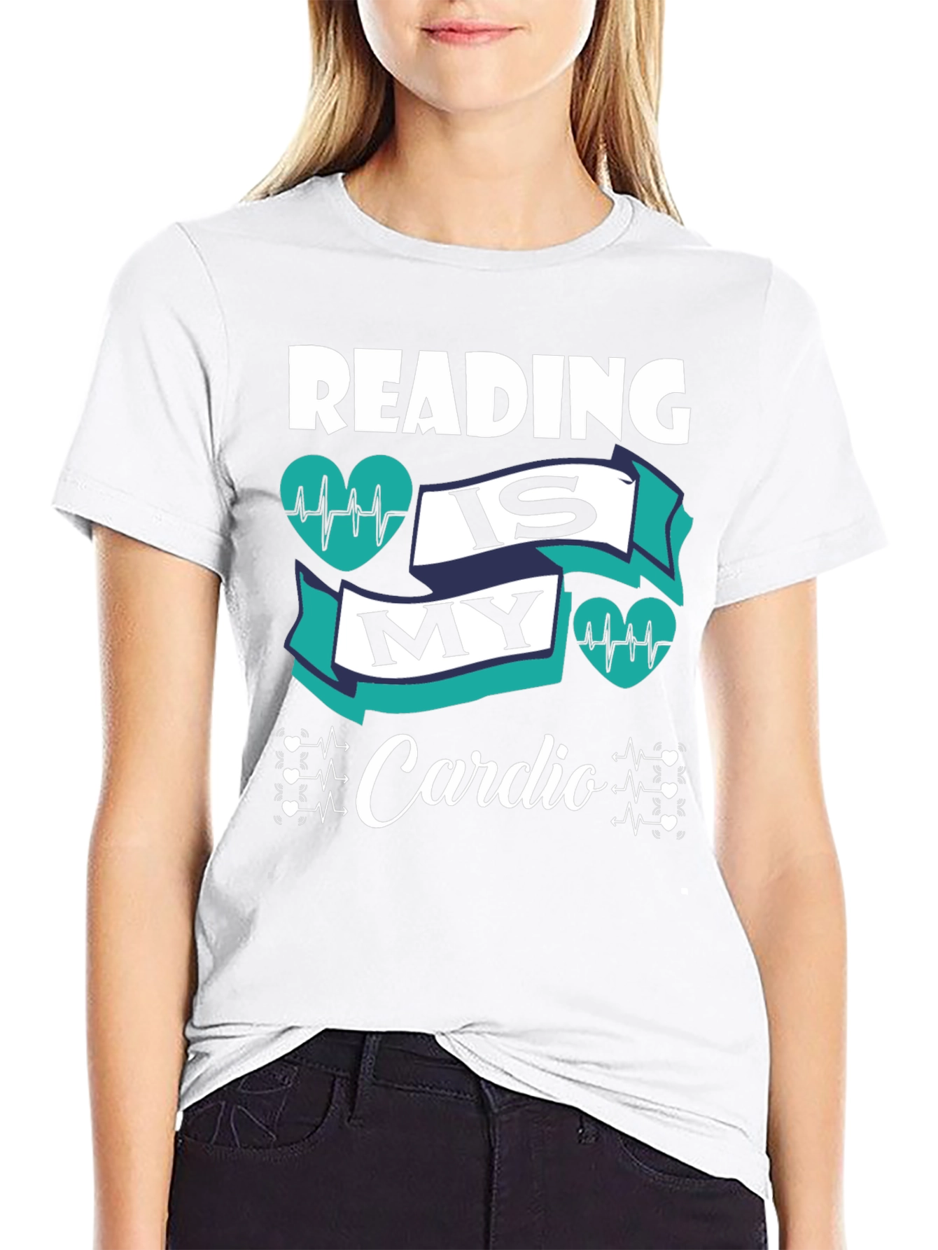 Reading is My Cardio Black Graphic Tee