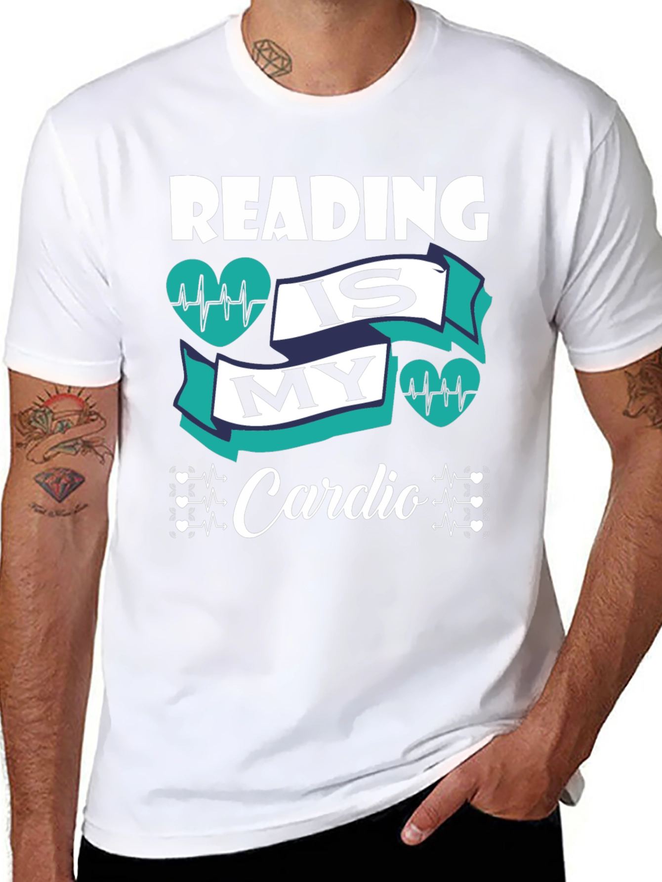 Reading is My Cardio Black Graphic Tee
