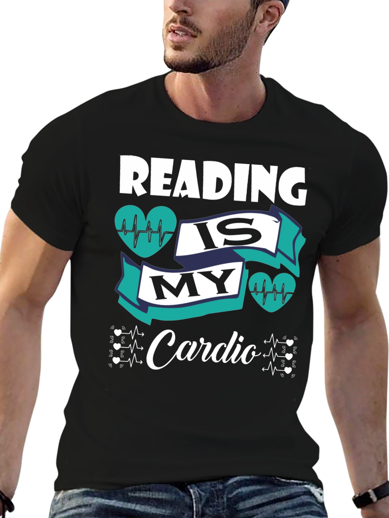 Reading is My Cardio Black Graphic Tee