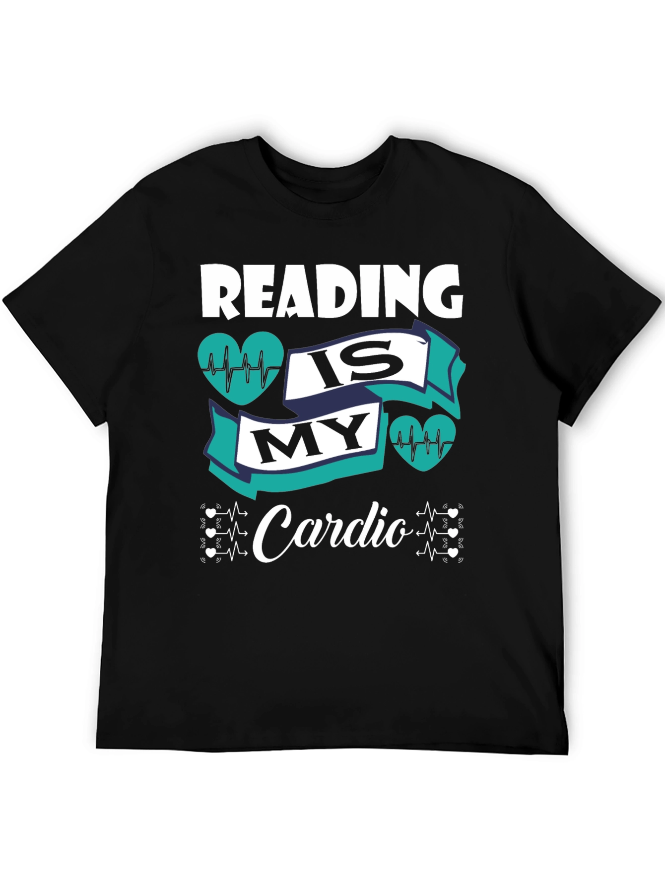 Reading is My Cardio Black Graphic Tee