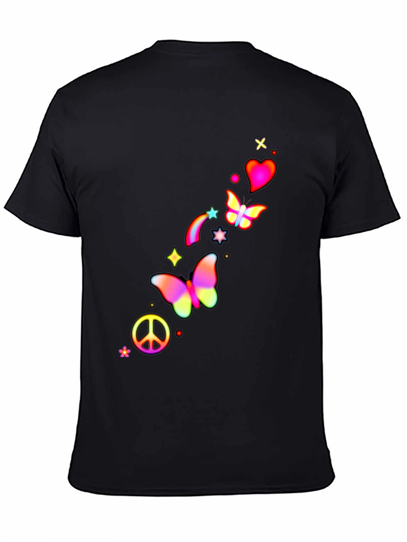 Peace Love Butterflies Mens Graphic Tee