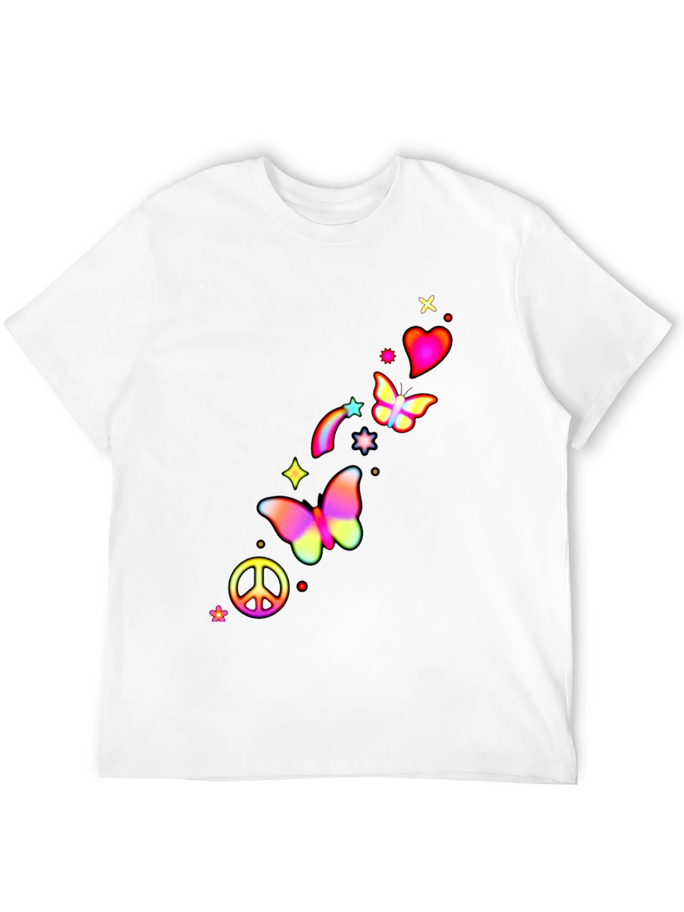 Peace Love Butterflies Mens Graphic Tee