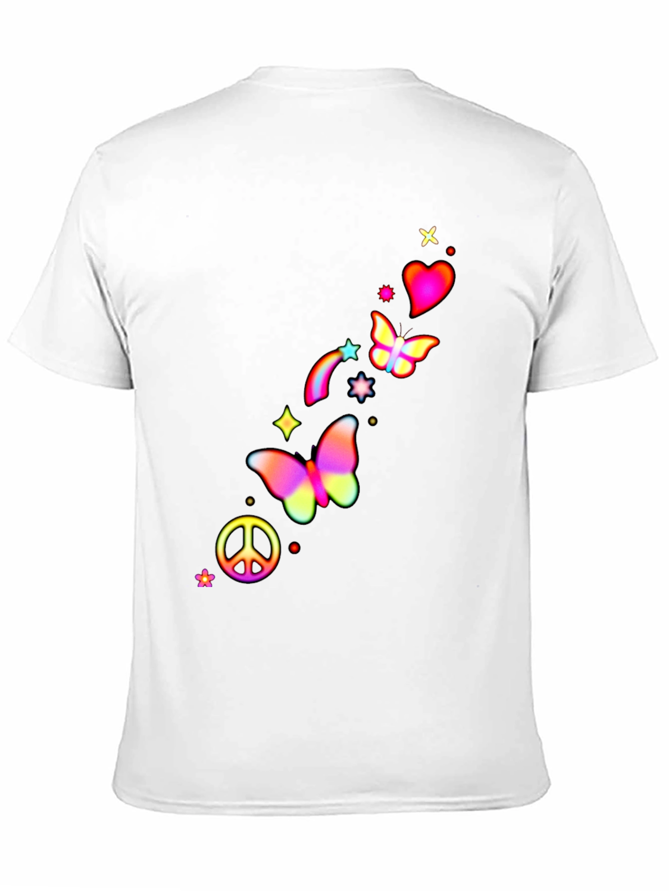 Peace Love Butterflies Mens Graphic Tee