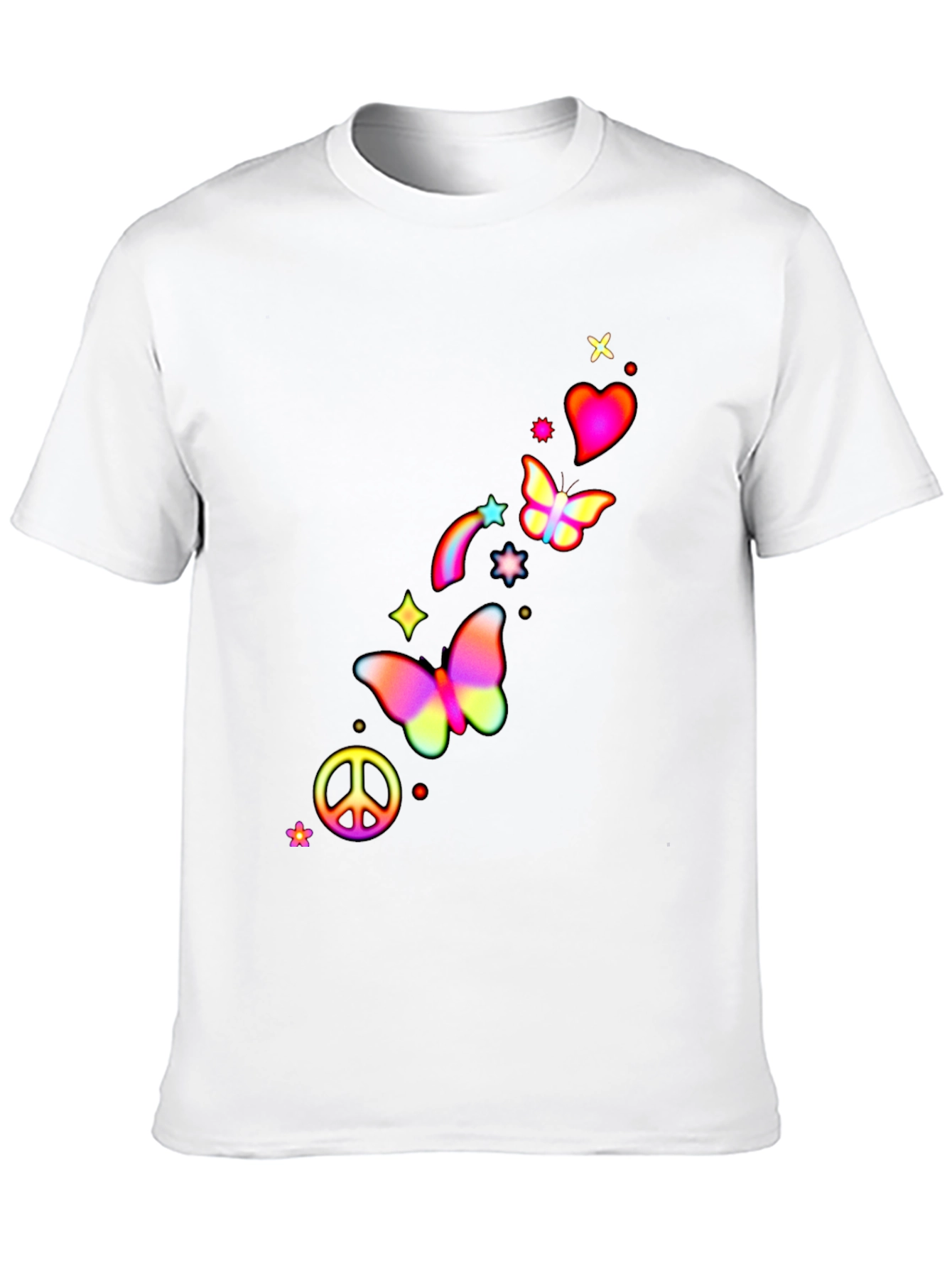 Peace Love Butterflies Mens Graphic Tee