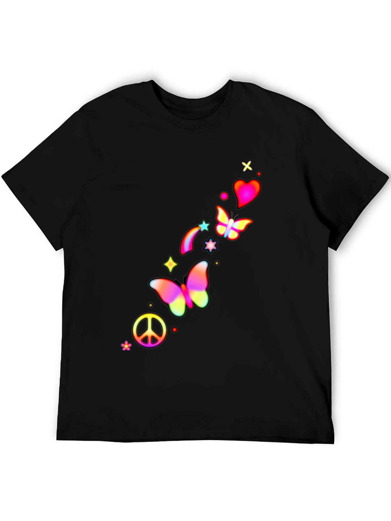 Peace Love Butterflies Mens Graphic Tee