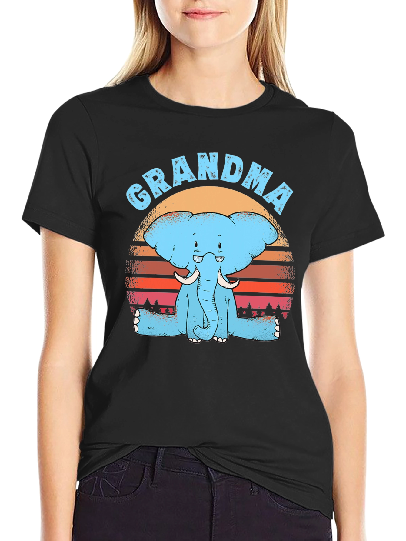 Grandma Elephant Graphic T-Shirt