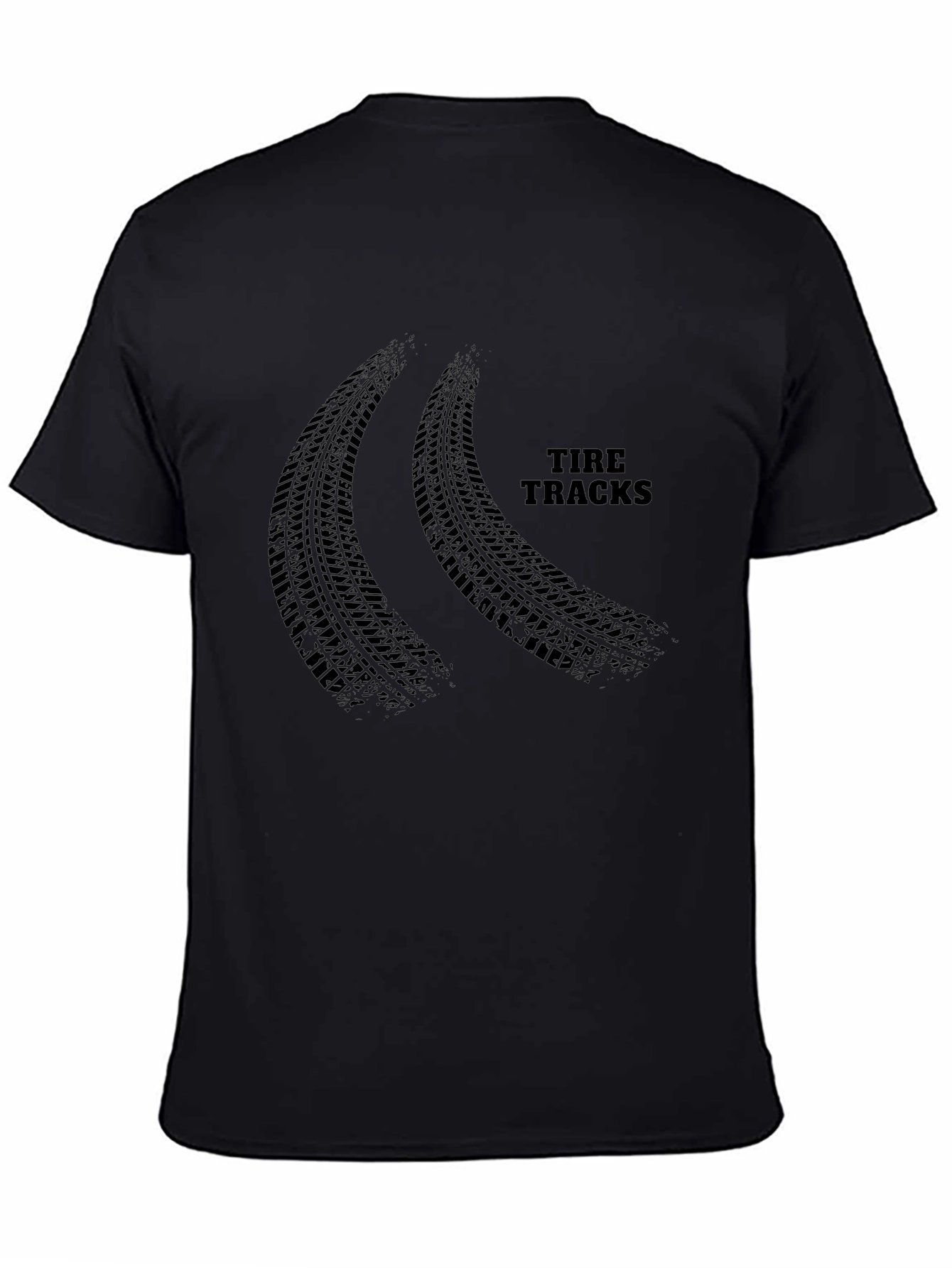 Tire Tracks Graphic Black T-Shirt