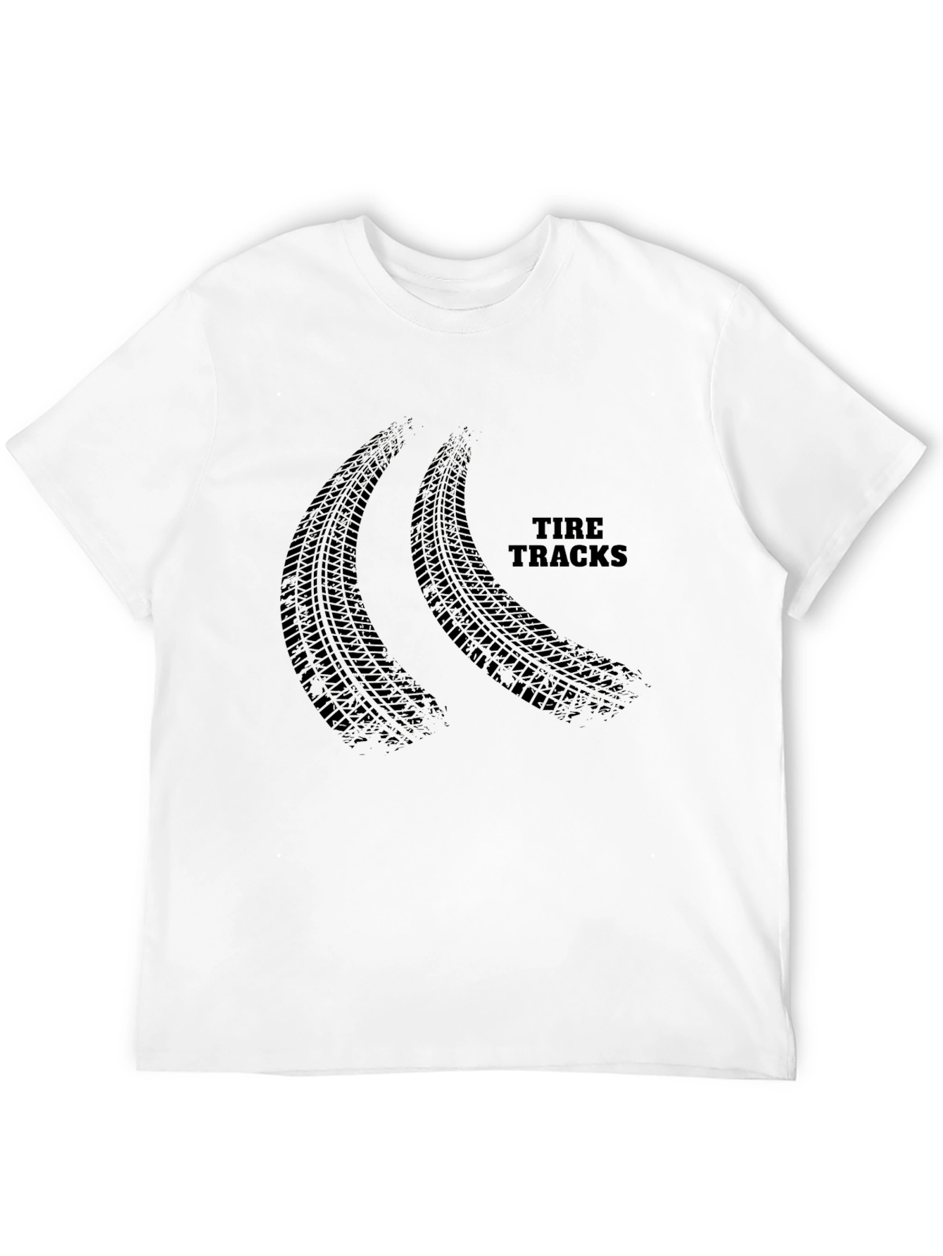 Tire Tracks Graphic Black T-Shirt