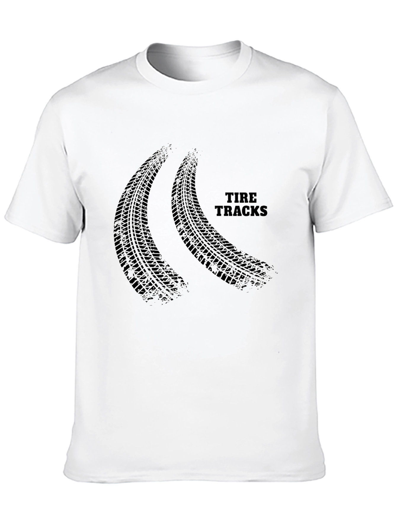 Tire Tracks Graphic Black T-Shirt