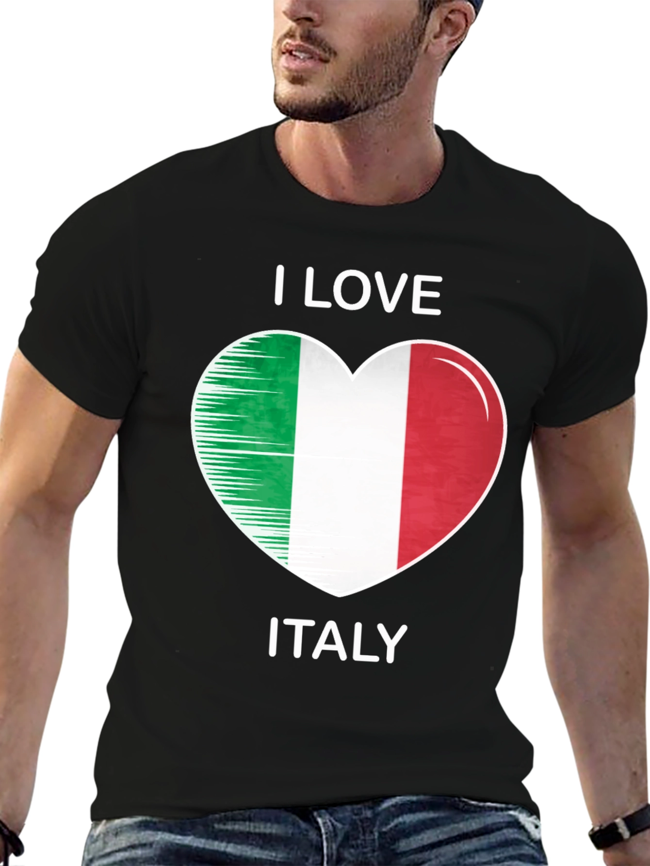 I Love Italy Heart Flag T-Shirt