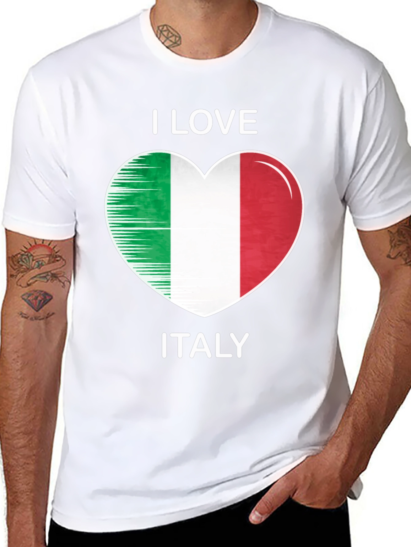 I Love Italy Heart Flag T-Shirt