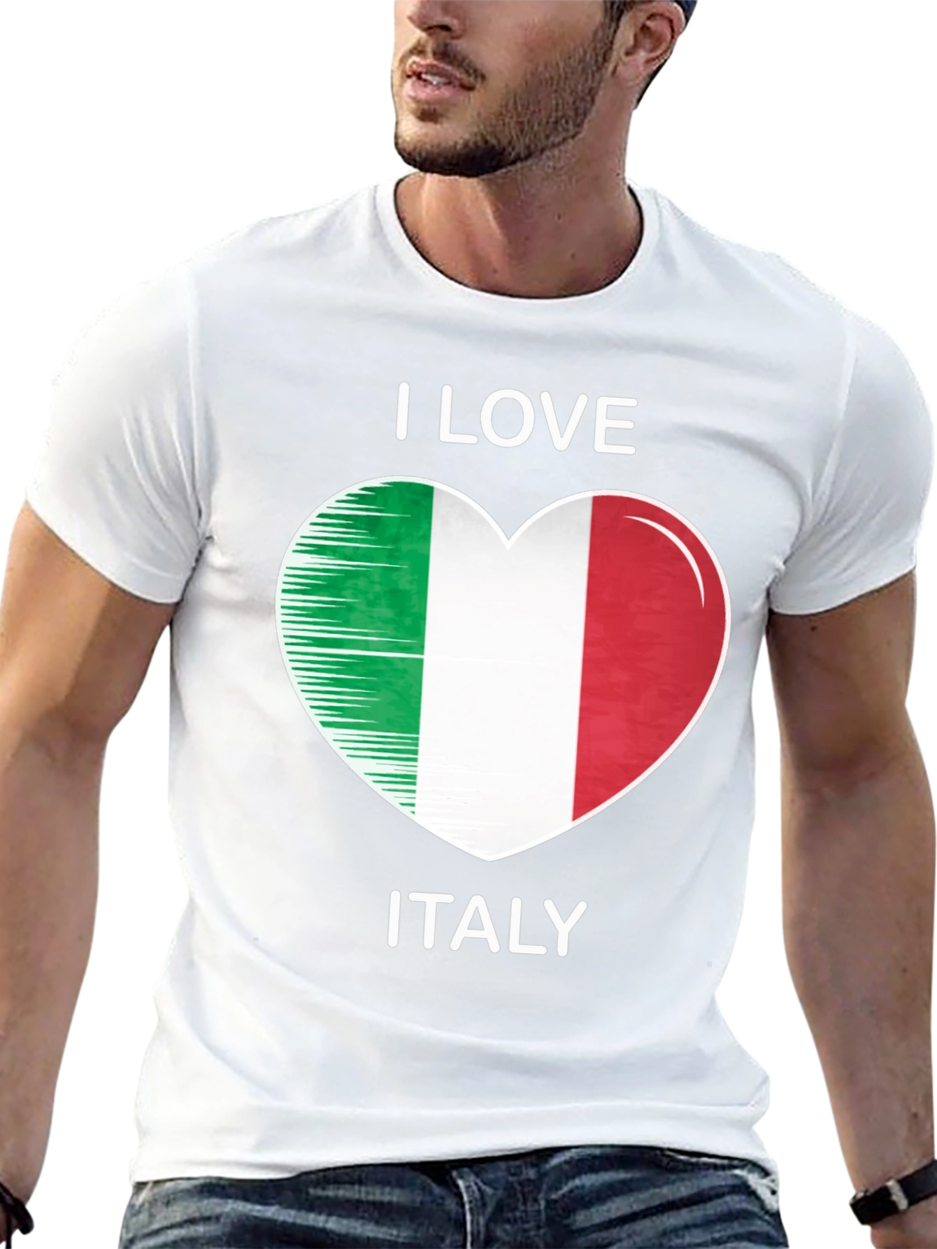 I Love Italy Heart Flag T-Shirt