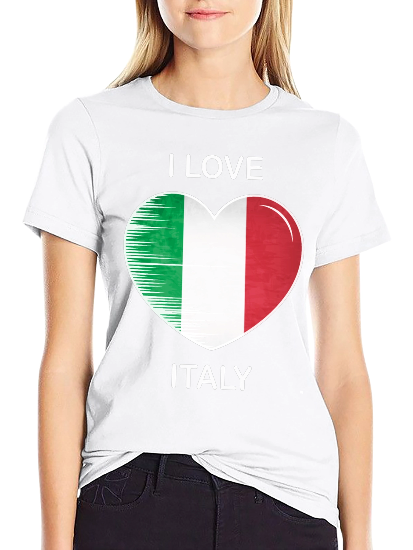 I Love Italy Heart Flag T-Shirt