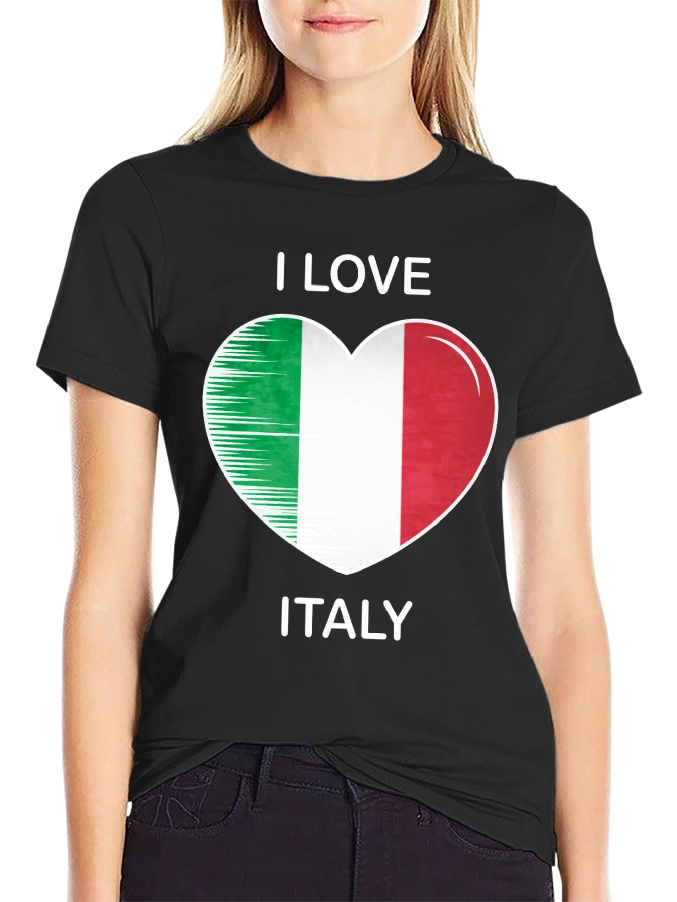 I Love Italy Heart Flag T-Shirt