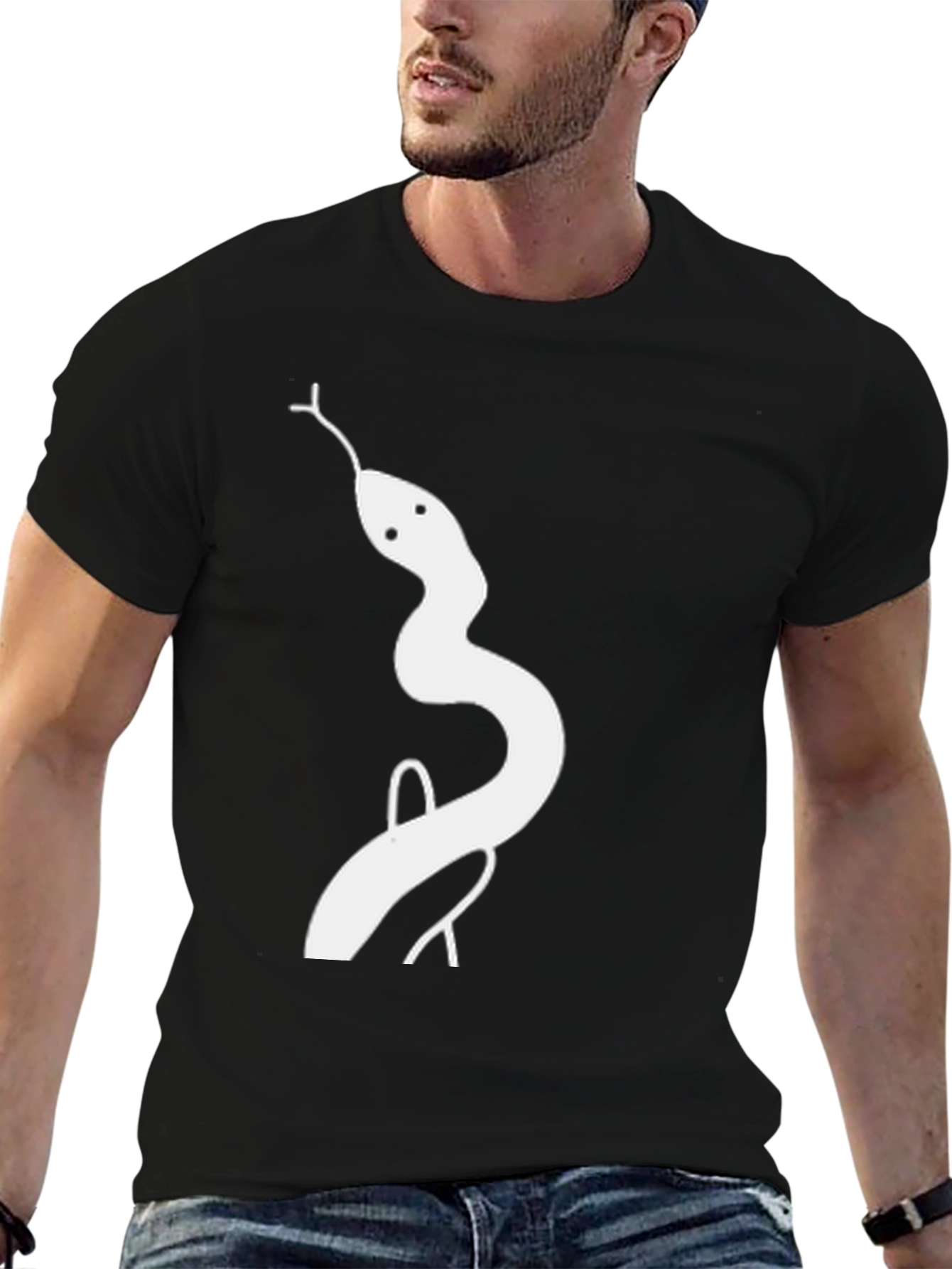 Snake Graphic Tee - Cool Black T-Shirt