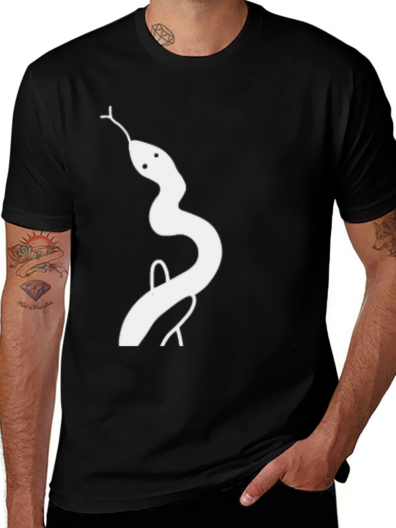 Snake Graphic Tee - Cool Black T-Shirt