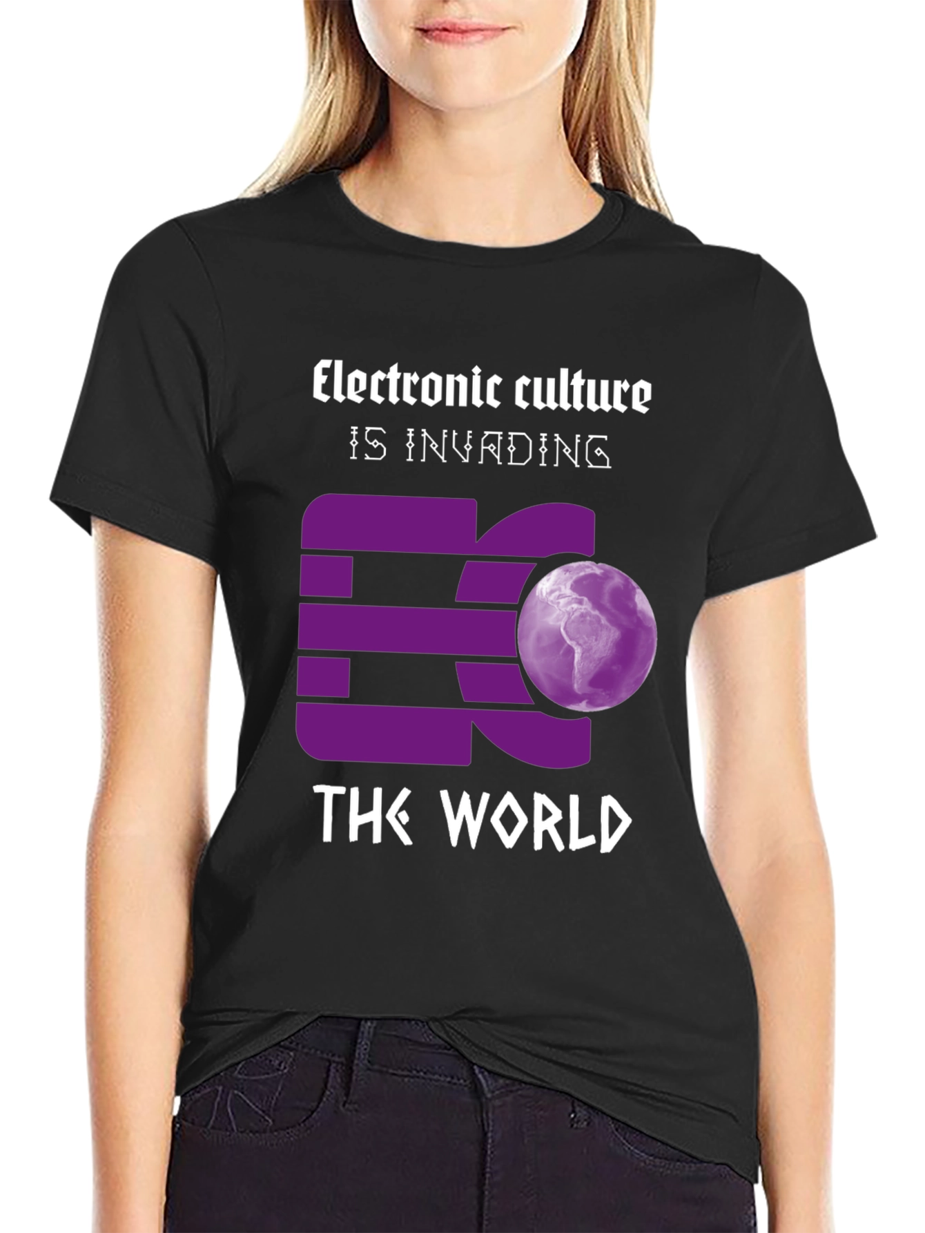 Electronic Culture Invading the World Graphic T-Shirt