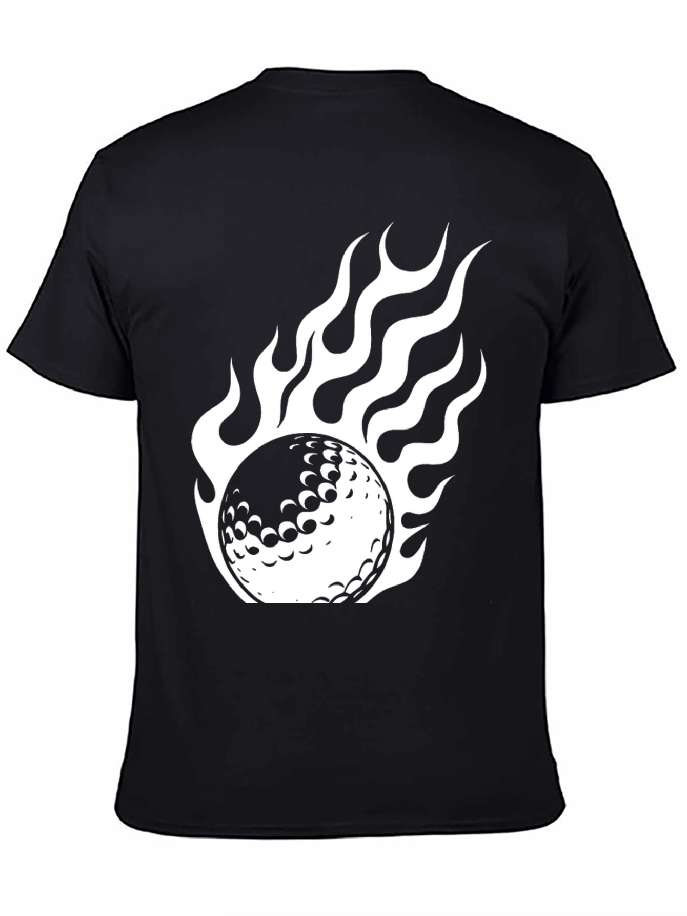 Flaming Golf Ball Graphic Tee - Sporty Style
