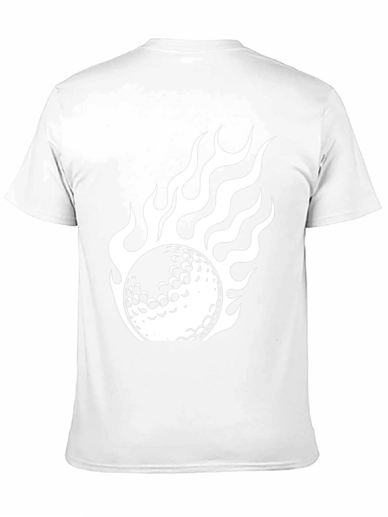 Flaming Golf Ball Graphic Tee - Sporty Style