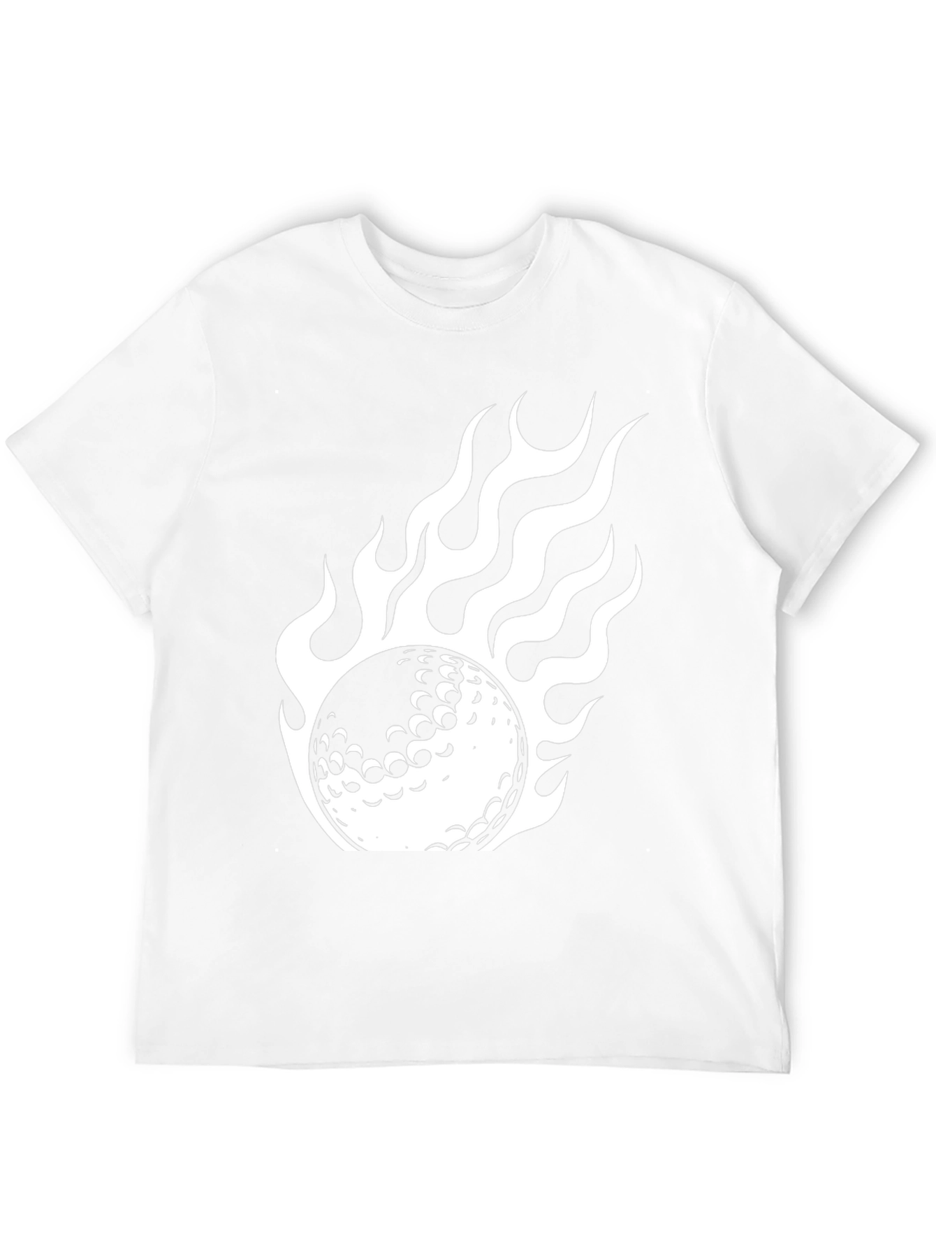 Flaming Golf Ball Graphic Tee - Sporty Style