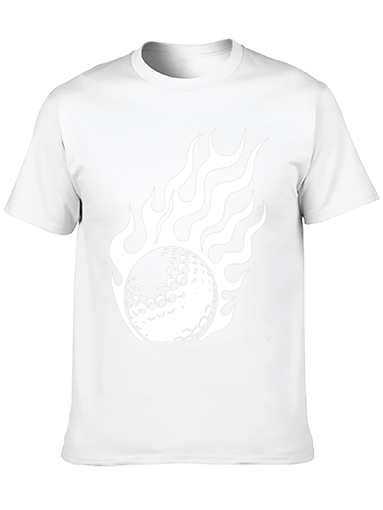 Flaming Golf Ball Graphic Tee - Sporty Style