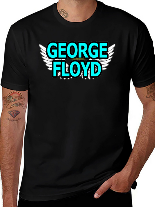George Floyd Wings T-Shirt - Black Cotton Memorial Tee