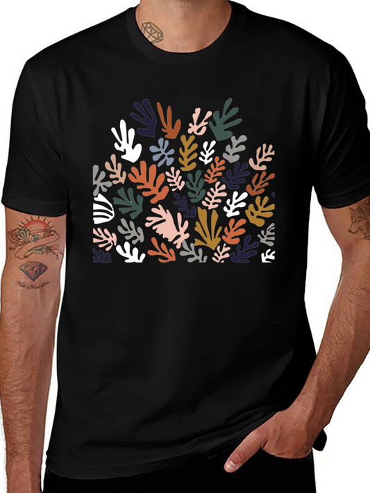 Abstract Leaves Graphic T-Shirt - Modern Style