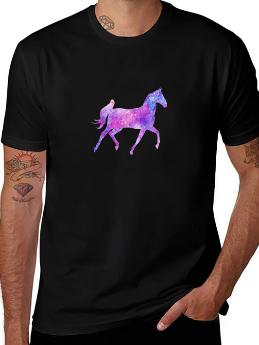 Cosmic Horse Graphic Tee - Black Unisex T-Shirt