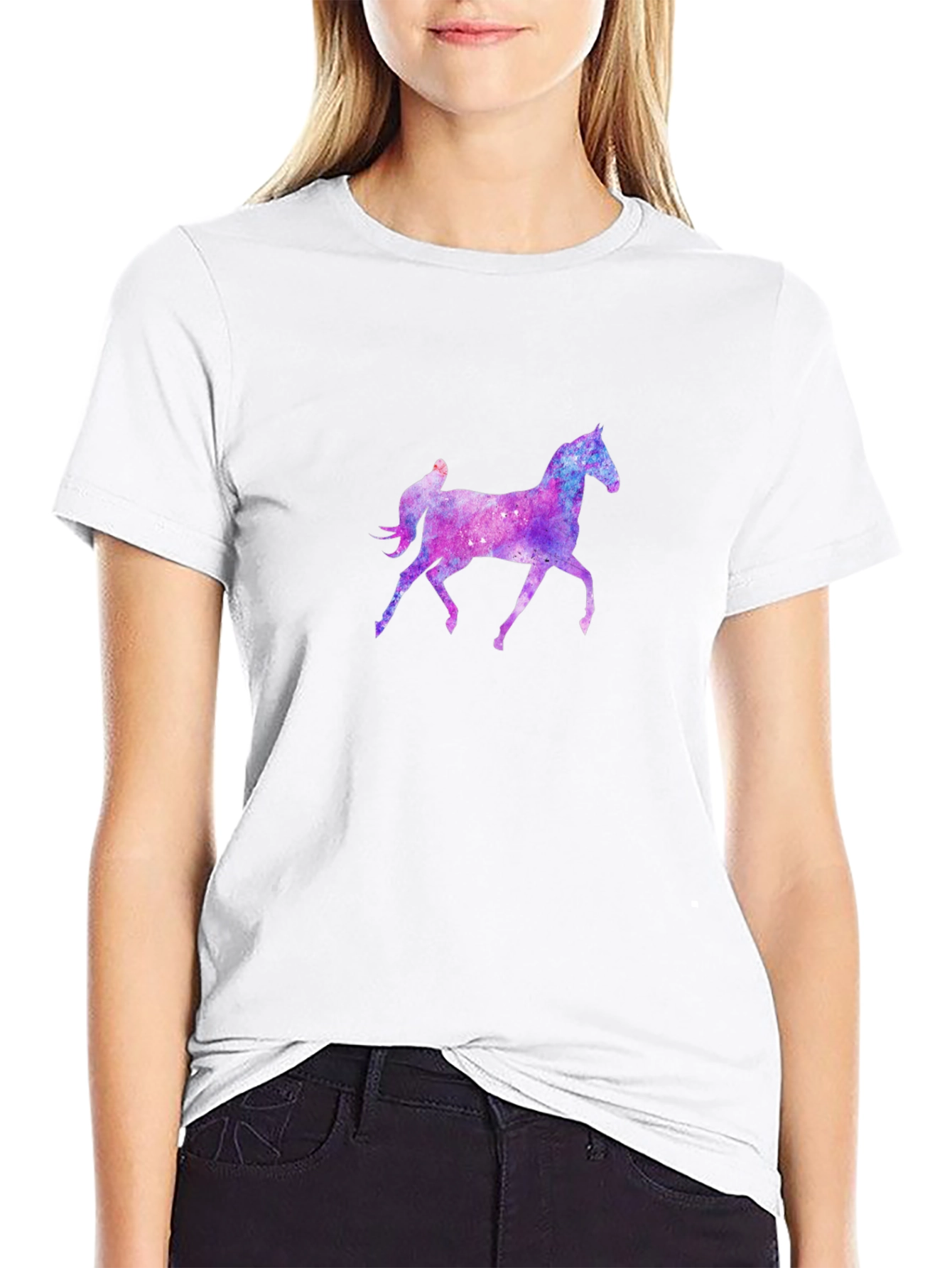 Cosmic Horse Graphic Tee - Black Unisex T-Shirt
