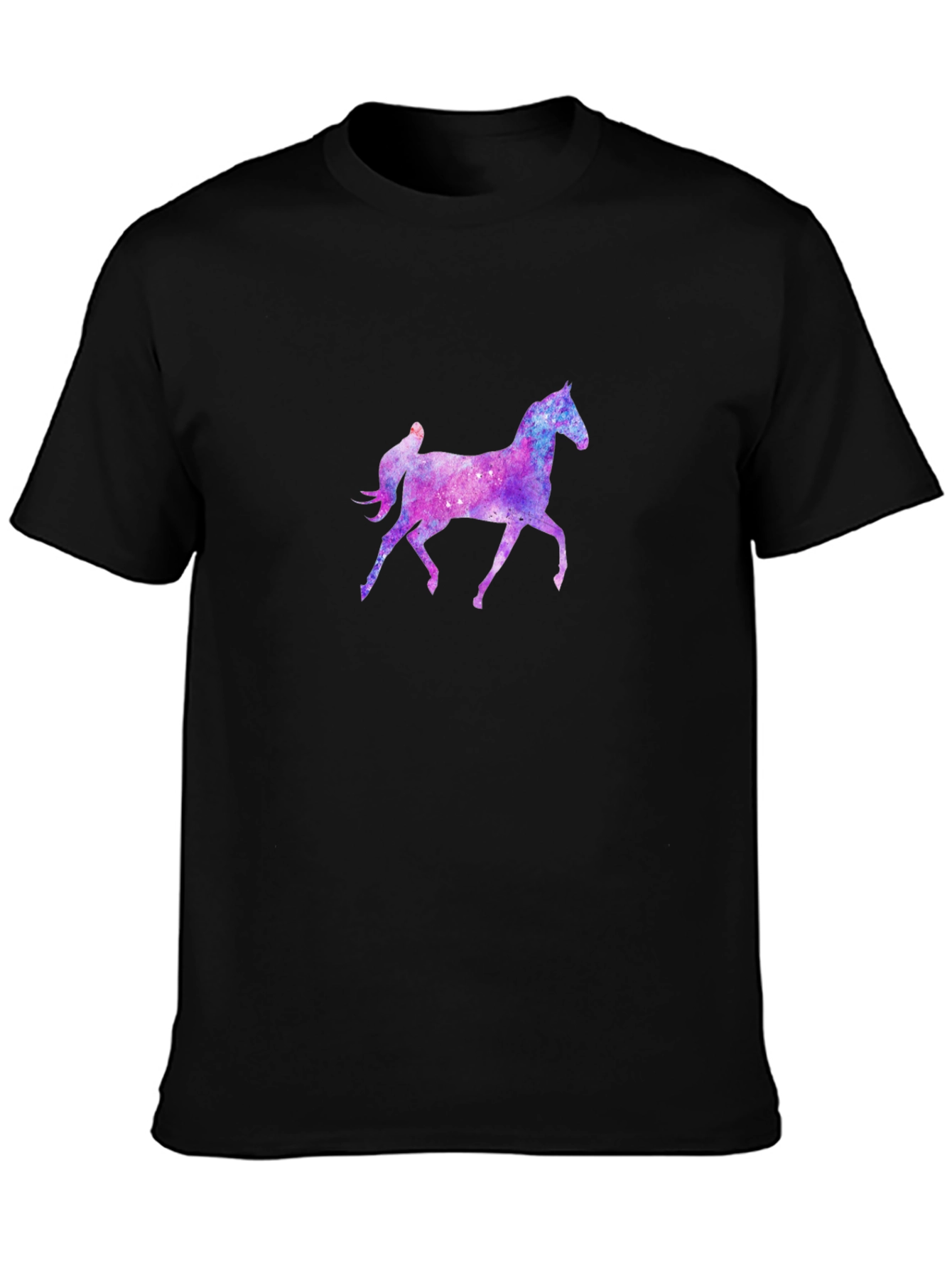 Cosmic Horse Graphic Tee - Black Unisex T-Shirt