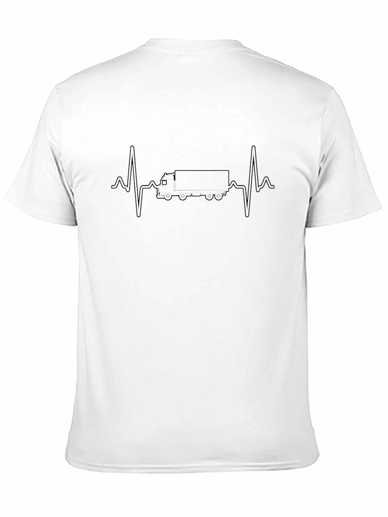 Trucker Heartbeat T-Shirt - Black Crew Neck Tee