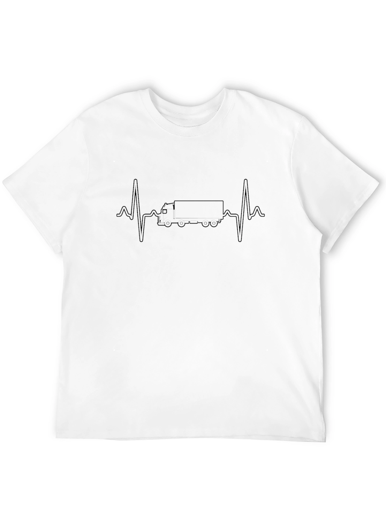 Trucker Heartbeat T-Shirt - Black Crew Neck Tee